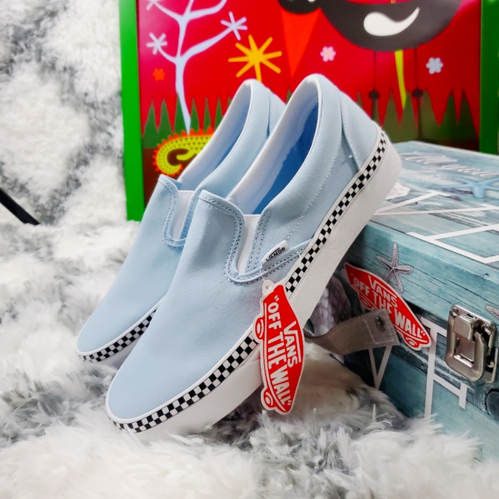 Vans Check Foxing Cool Blue Classic Slip on (CL) - Picture 2 of 14